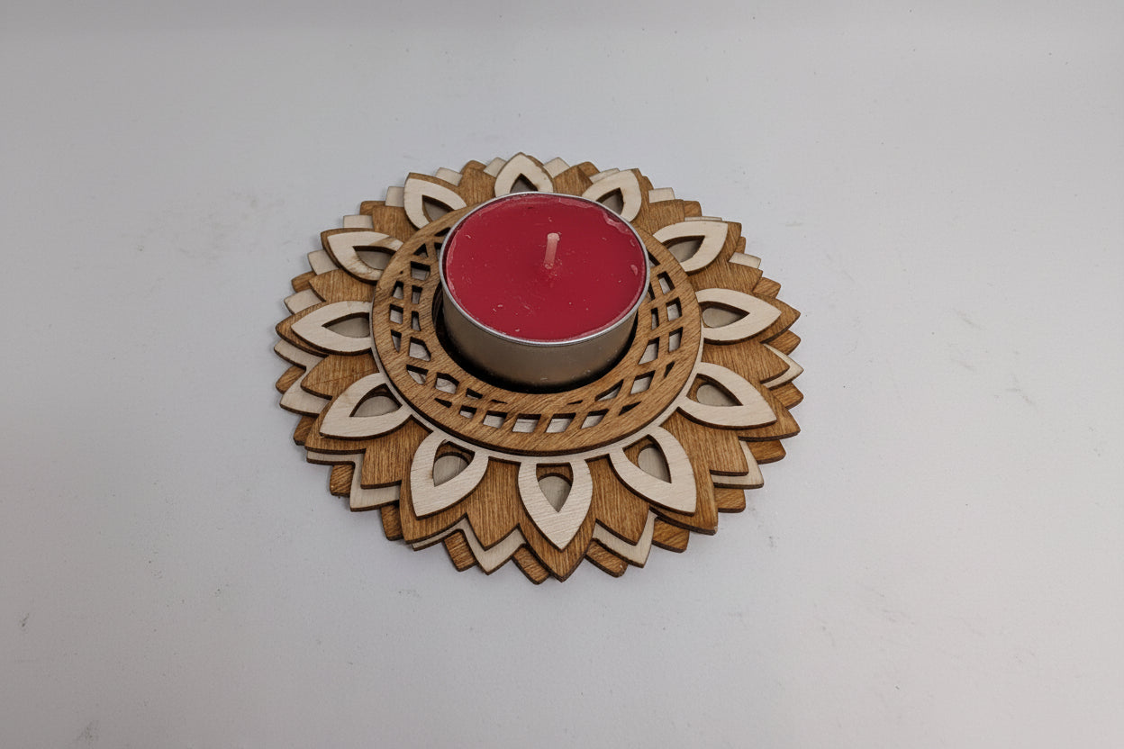 Handmade and Laser Cut Tea Light Stands | Wooden Candle Holders | Rustic Home Décor