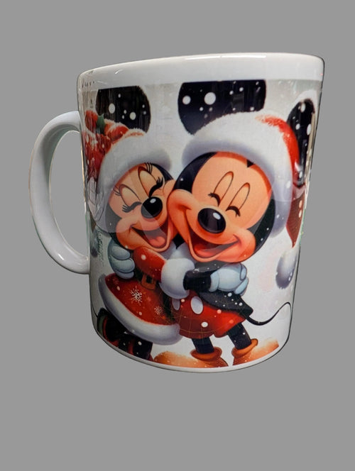 Cartoon Mouse Couple Printed 11oz Mug UK | Heat Pressed Ceramic | Romantic Gift