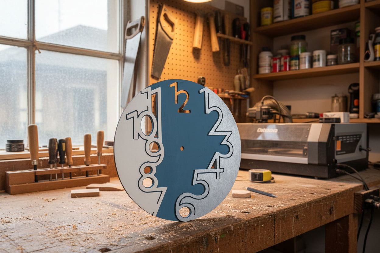 Laser Cut Wooden Wall Clock – Art Deco Home Decor