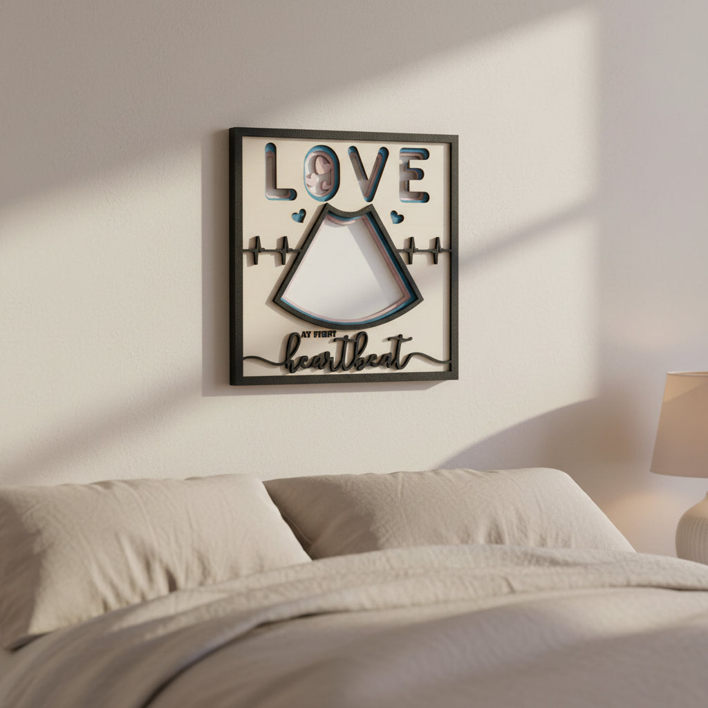Personalized Baby Scan Frame – Laser Cut Ultrasound Photo Keepsake