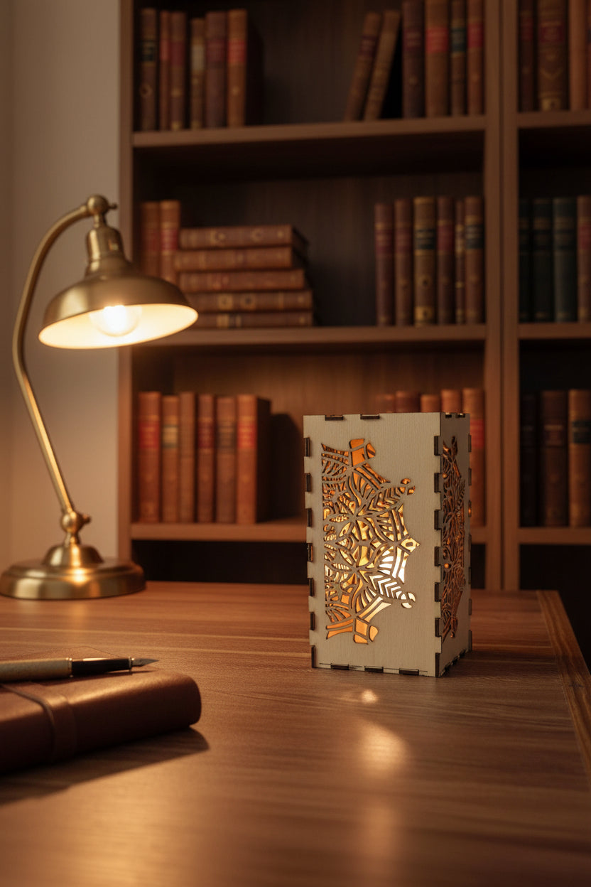 Wooden Handmade Laser Cut Tea Light Shade | Decorative Candle Holder | Rustic Home Décor