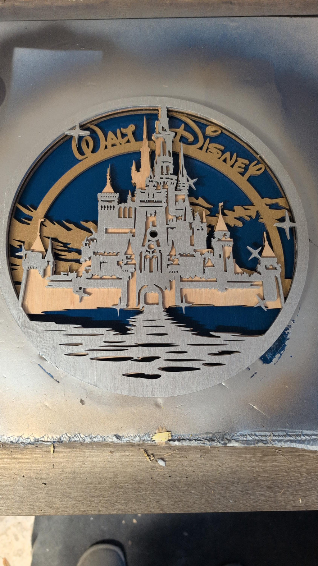 Handmade Disney-Inspired Castle Wooden Wall Clock