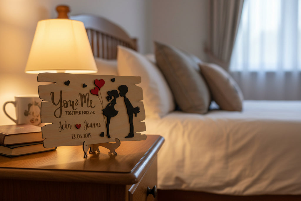 Handmade You & Me Wooden Plaque – Laser Cut Anniversary Gift