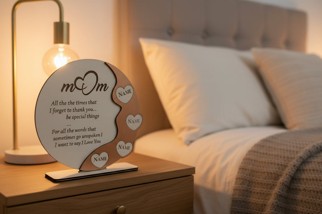 Mother’s Day Plaque – Handmade Laser Cut Wooden Plaque – Mum Gift from Children