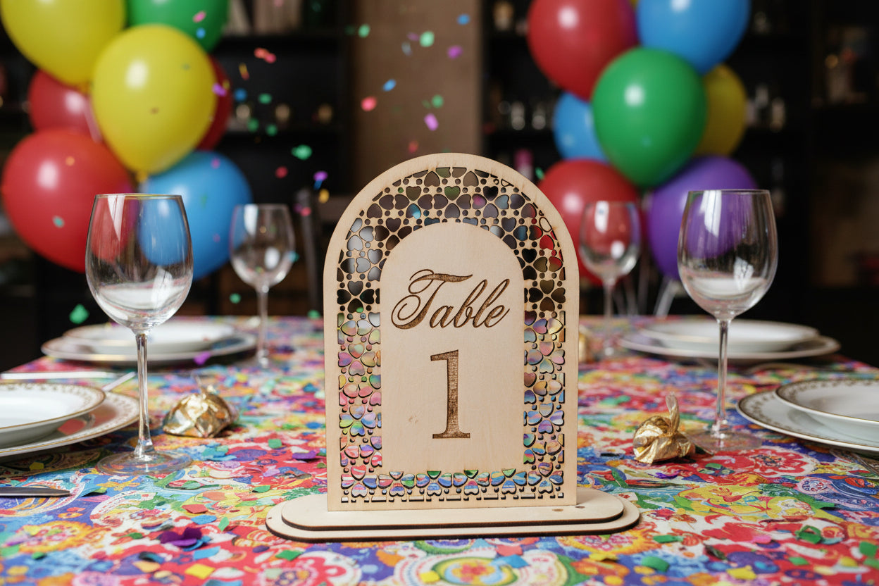 Laser Cut Wooden Table Numbers – Handmade Wedding Decor