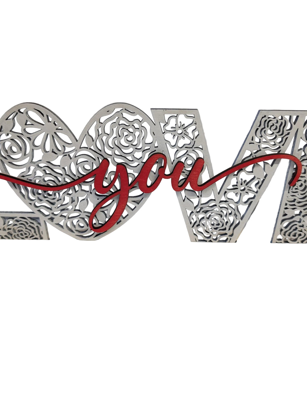 Laser Cut Love You Ornament – Handmade Wooden Anniversary Gift