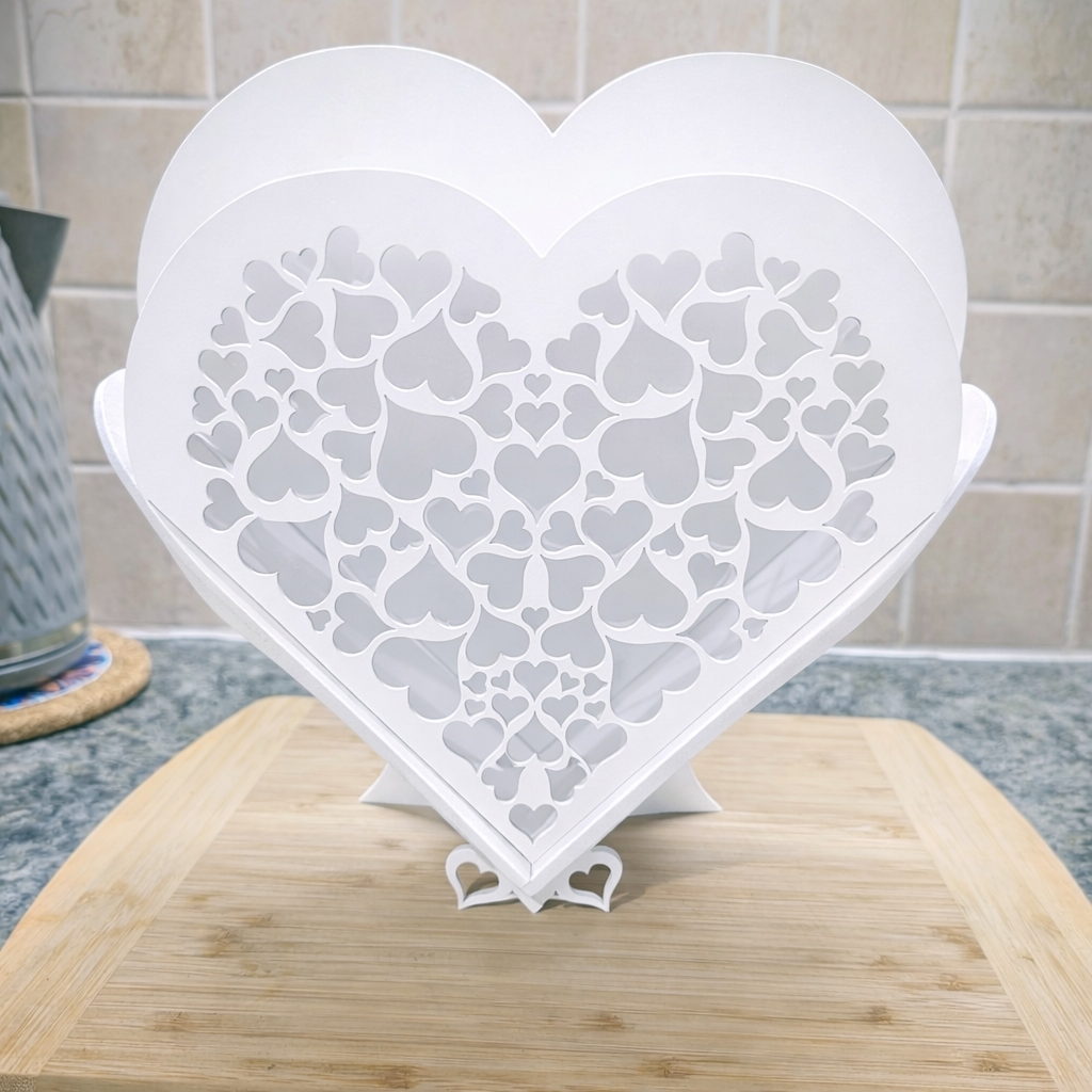 Laser Cut Heart Shaped Wooden Flower Holder | Handmade in UK