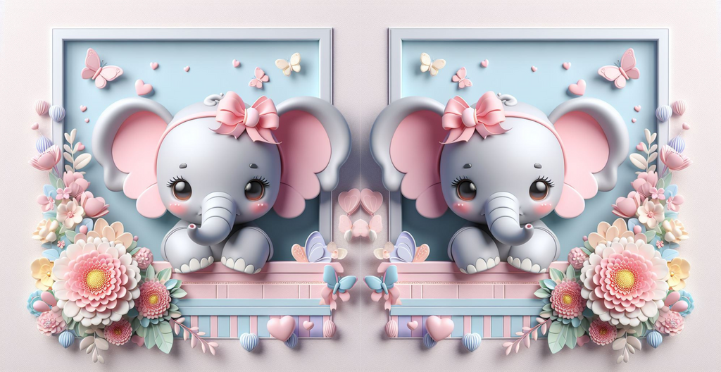 Kawaii Baby Elephant Printed 11oz Mug