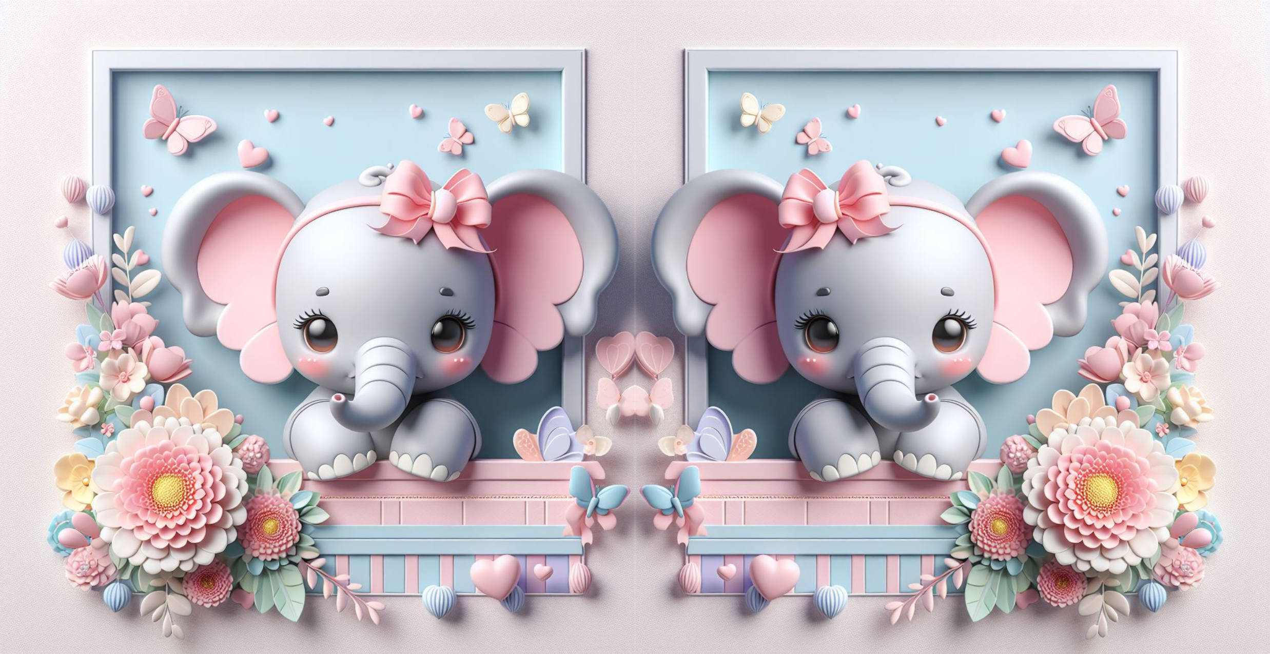 Kawaii Baby Elephant Printed 11oz Mug