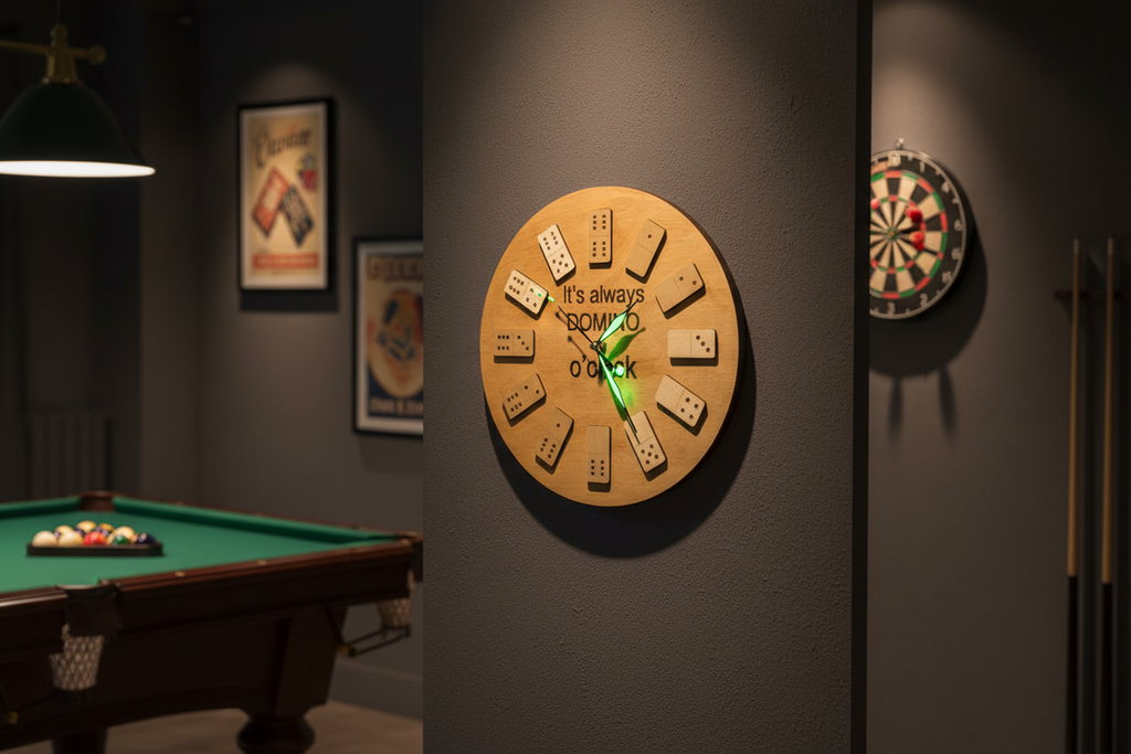 Handmade Dominoes Wall Clock.