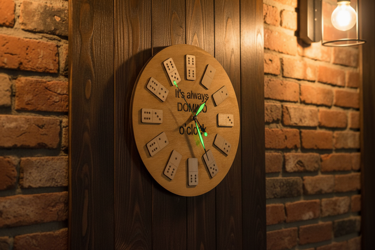 Handmade Dominoes Wall Clock.