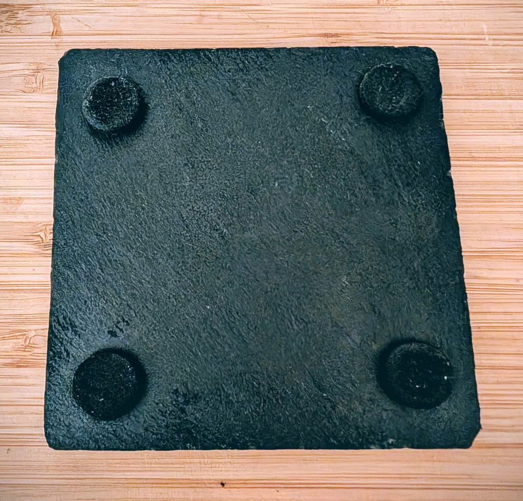 Handmade Engraved Set of 4 Horse Square Slate Coasters