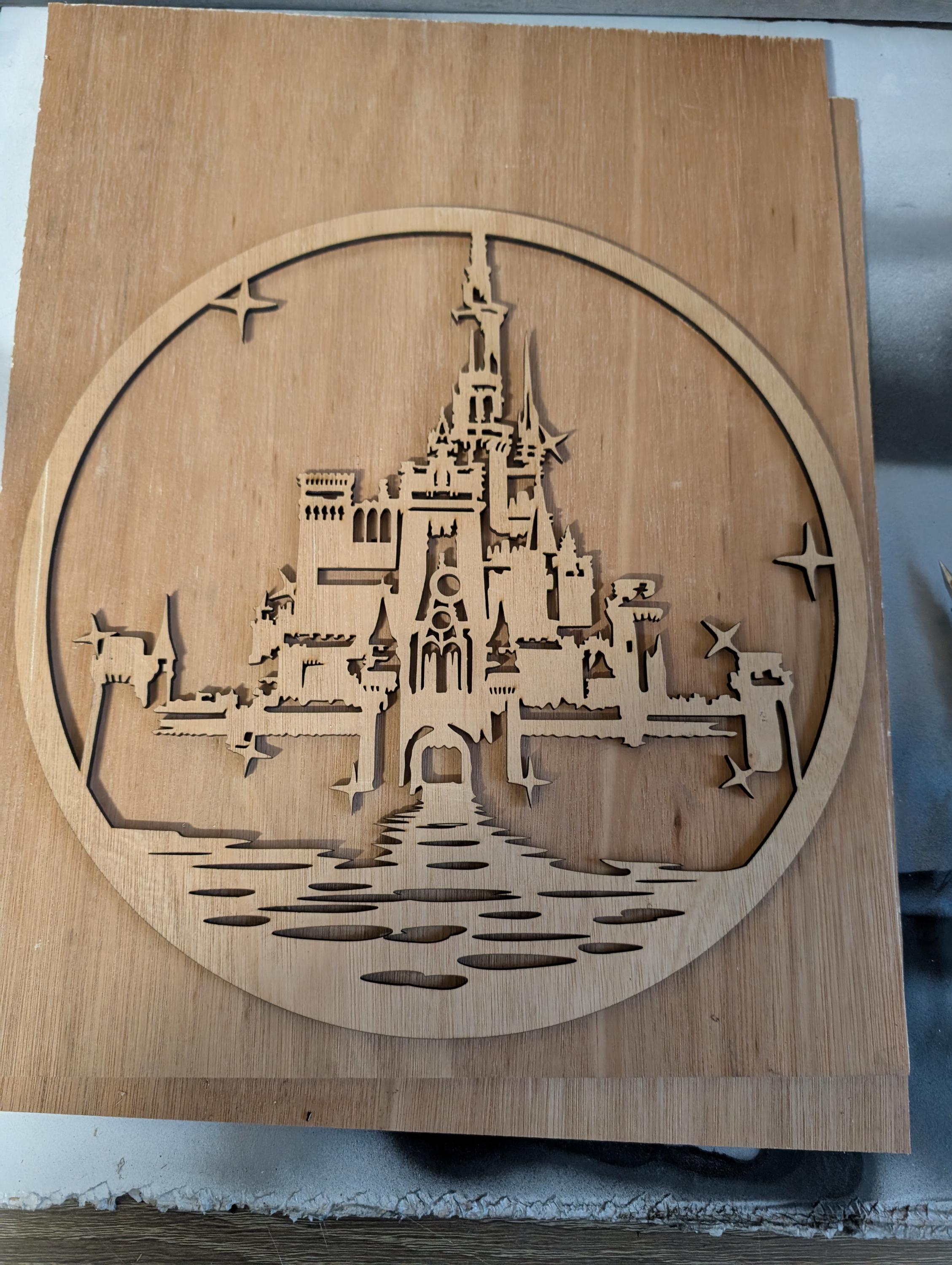 Handmade Disney-Inspired Castle Wooden Wall Clock