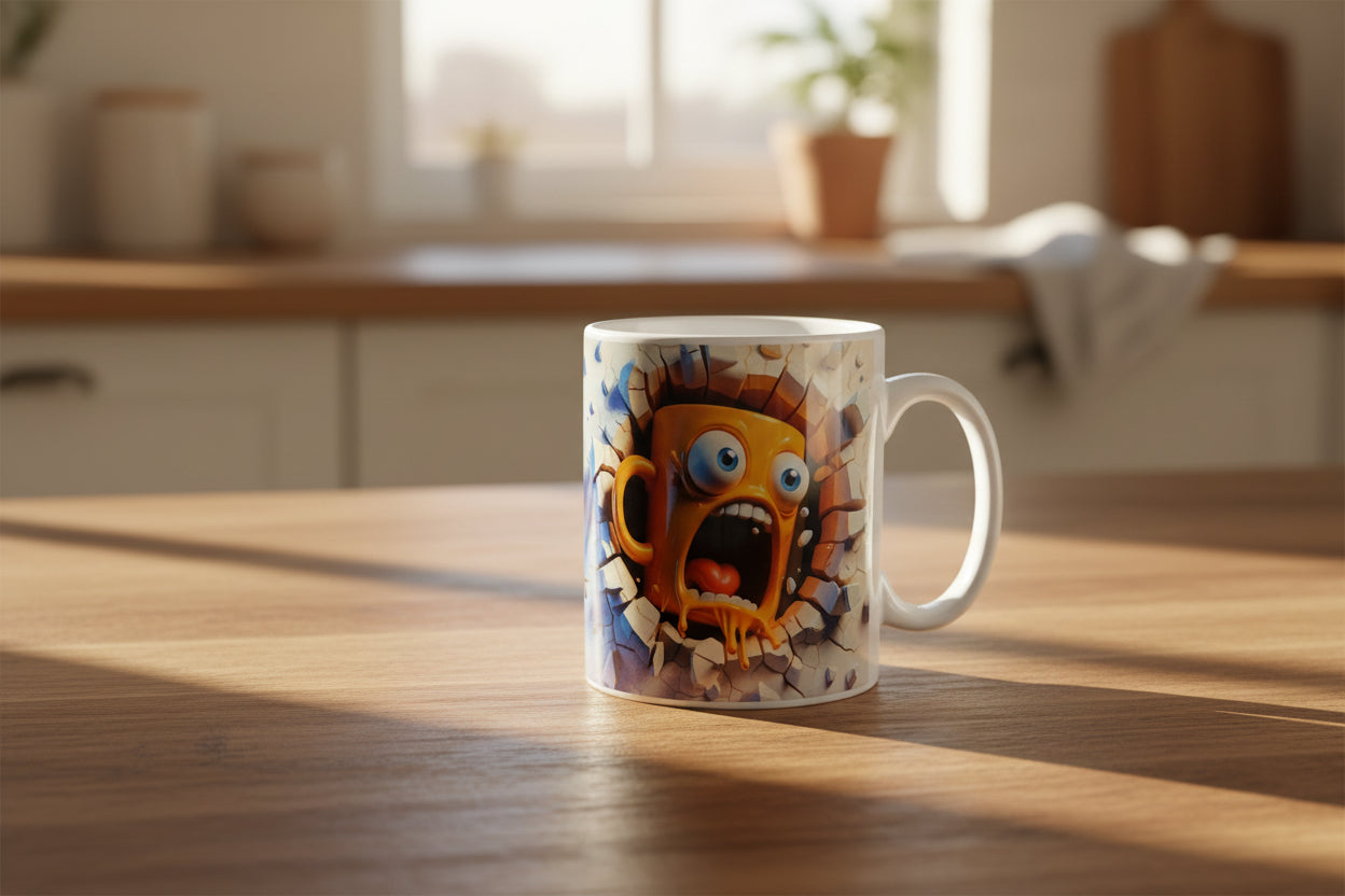 Emoji Printed 11oz Mug | Fun Emoji Coffee Cup | Heat Pressed Ceramic Mug | Gift for Him or Her