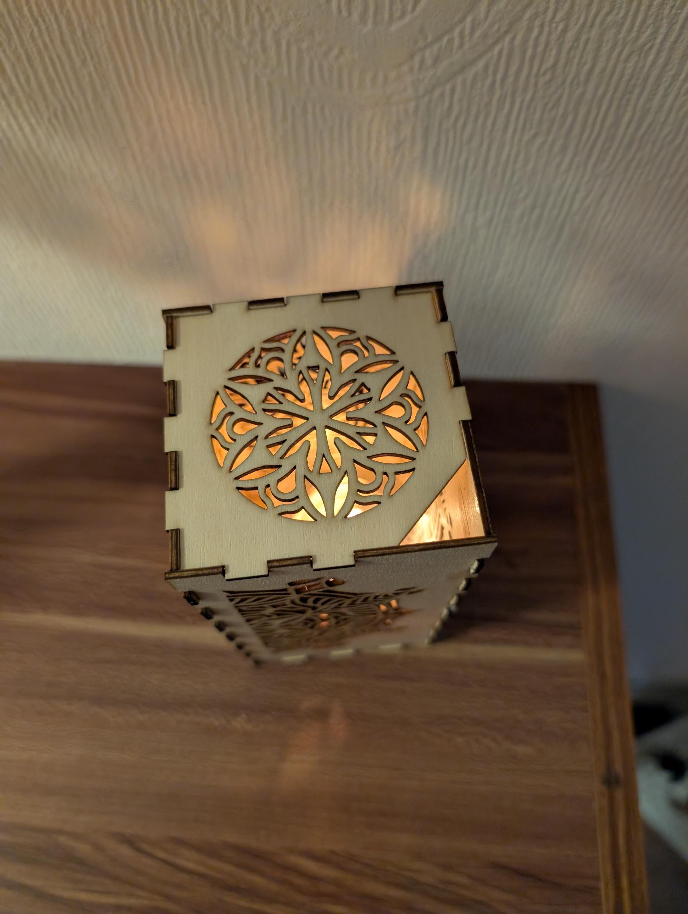 Wooden Handmade Laser Cut Tea Light Shade | Decorative Candle Holder | Rustic Home Décor