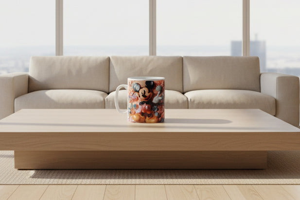Mickey Mouse Design Printed 11oz Mug | Cartoon Coffee Cup | Heat Pressed Ceramic Mug | Disney Gift