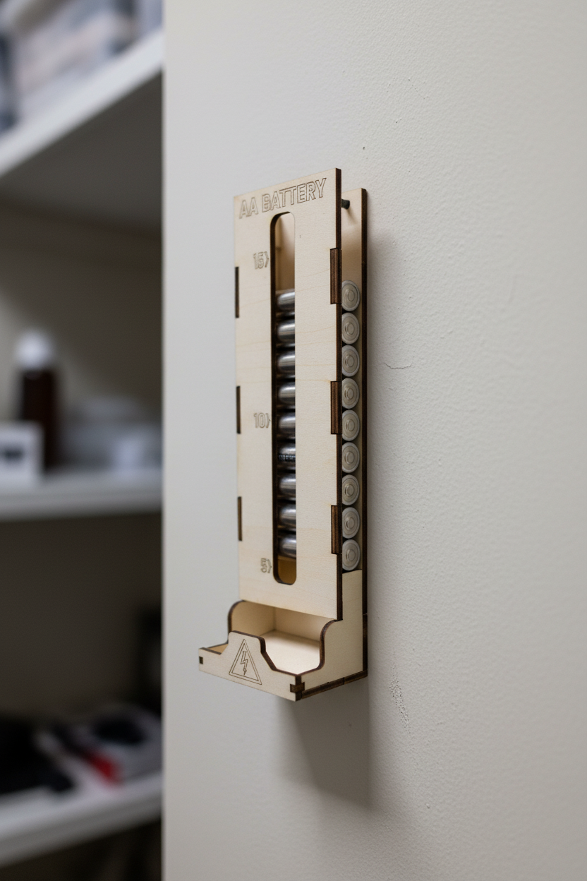 AA & AAA Battery Storage Box – Handmade Wooden Organiser