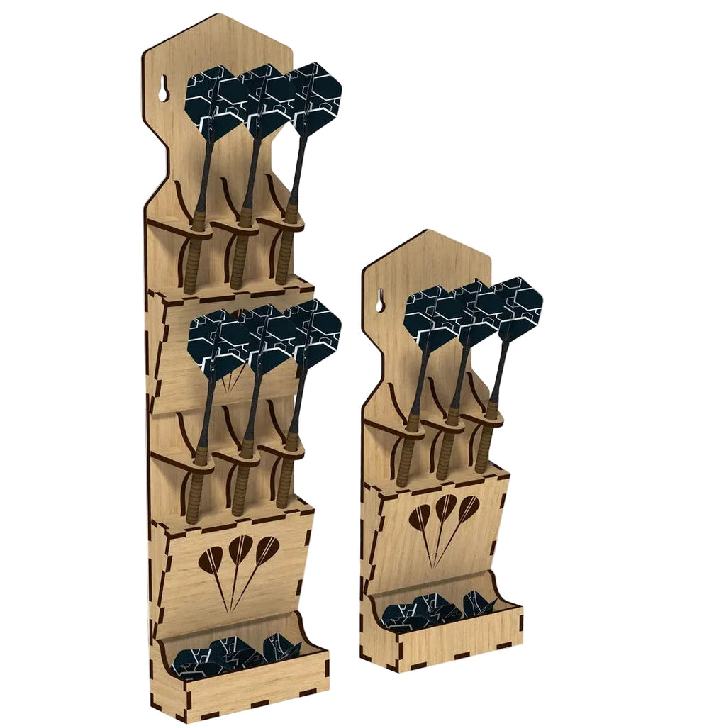Handmade Laser-Cut Wooden 3 Dart Holder | Man Cave Dart Storage