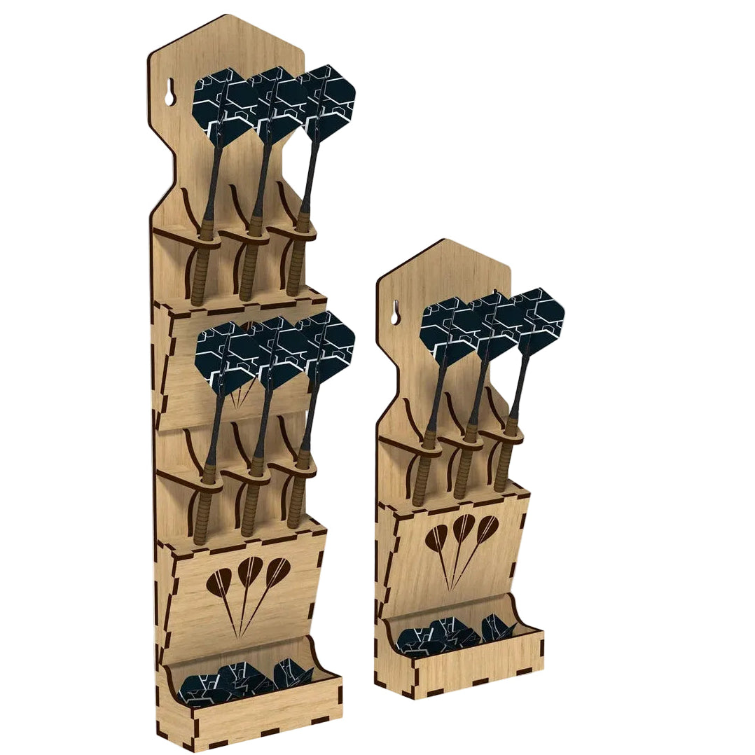 Handmade Laser-Cut Wooden 3 Dart Holder | Man Cave Dart Storage